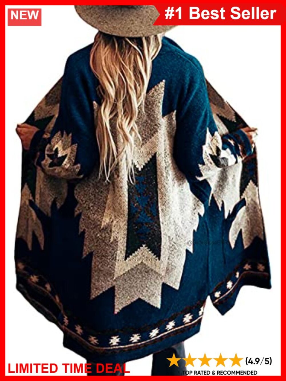 Women's Open Front Knit Cardigan Sweater Coat with Pockets